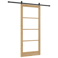 Produktbild för Skjutdörr ORKDAL Naturlig och svart 93 x 211 cm