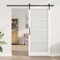 Produktbild för Skjutdörr ORKDAL Vit och svart 93 x 211 cm