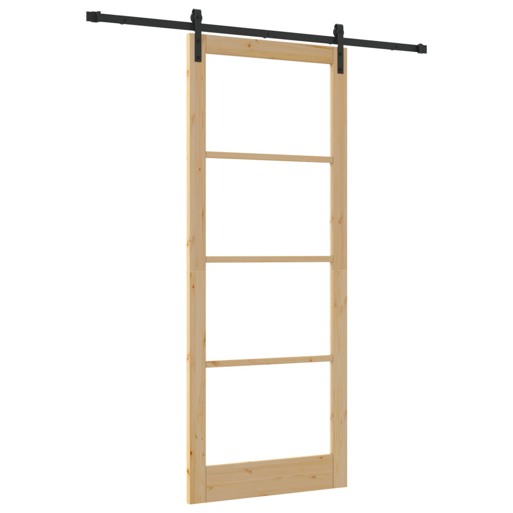 Produktbild för Skjutdörr ORKDAL Naturlig och svart 93 x 232 cm