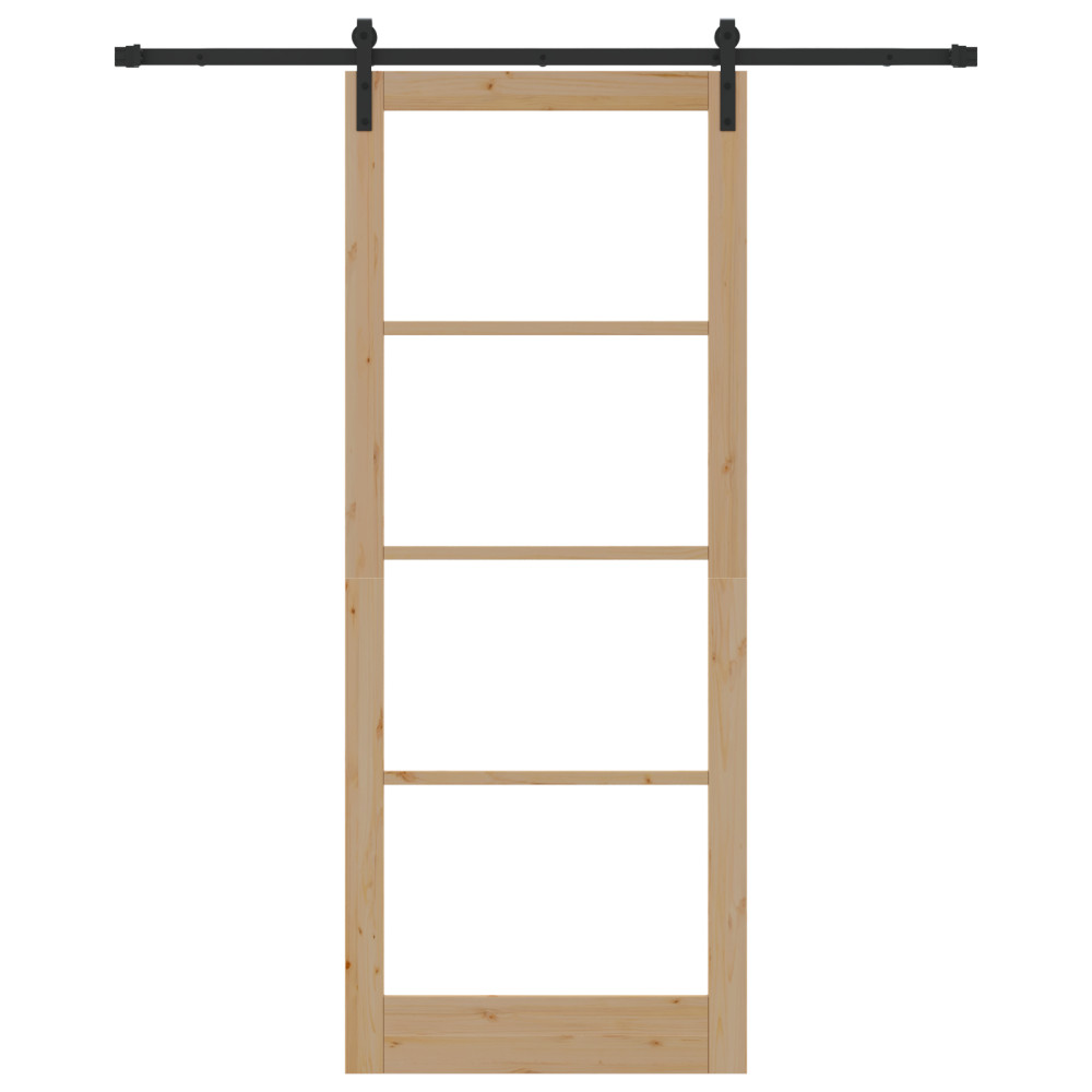 Produktbild för Skjutdörr ORKDAL Naturlig och svart 93 x 232 cm