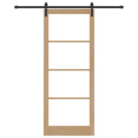 Produktbild för Skjutdörr ORKDAL Naturlig och svart 93 x 232 cm