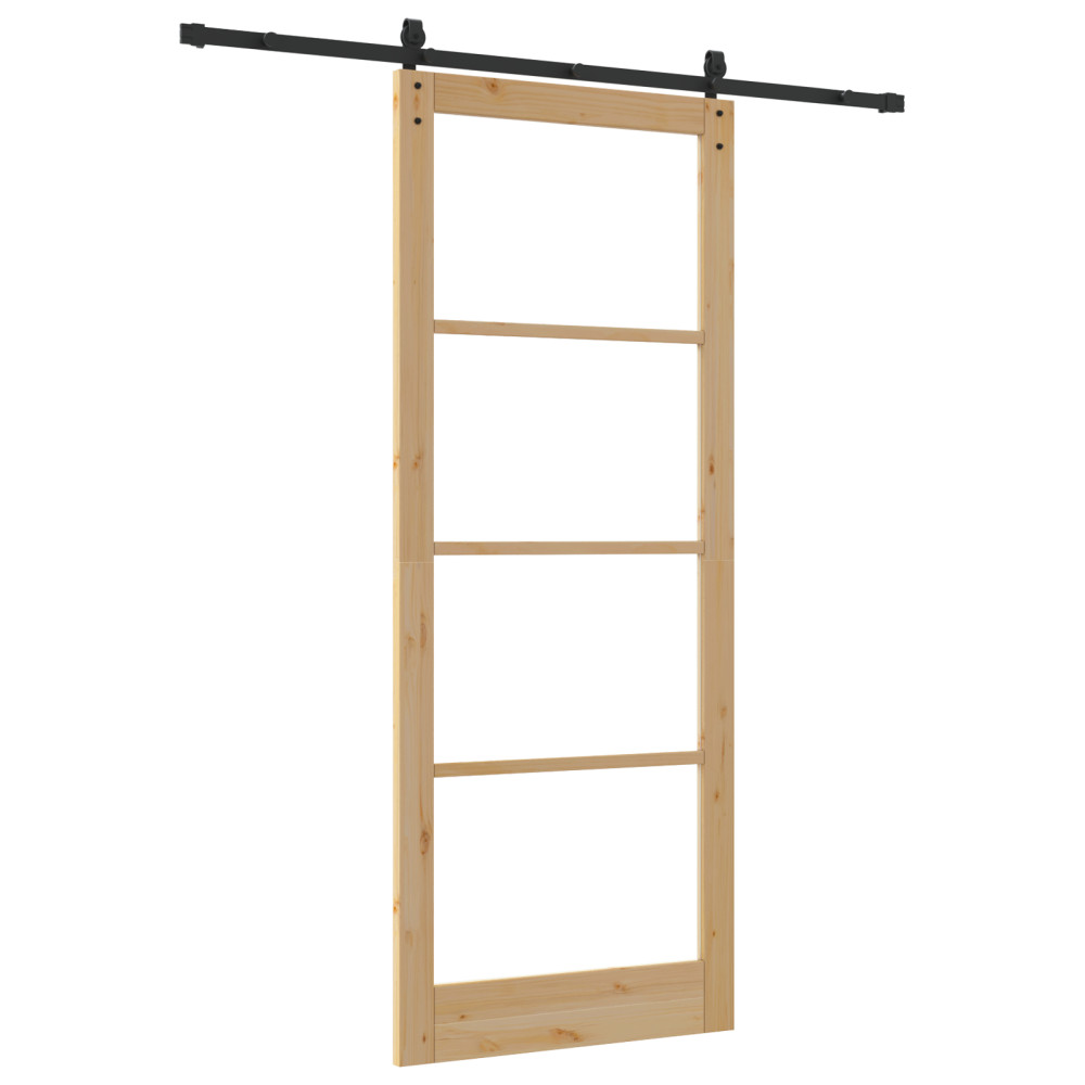 Produktbild för Skjutdörr ORKDAL Naturlig och svart 93 x 232 cm