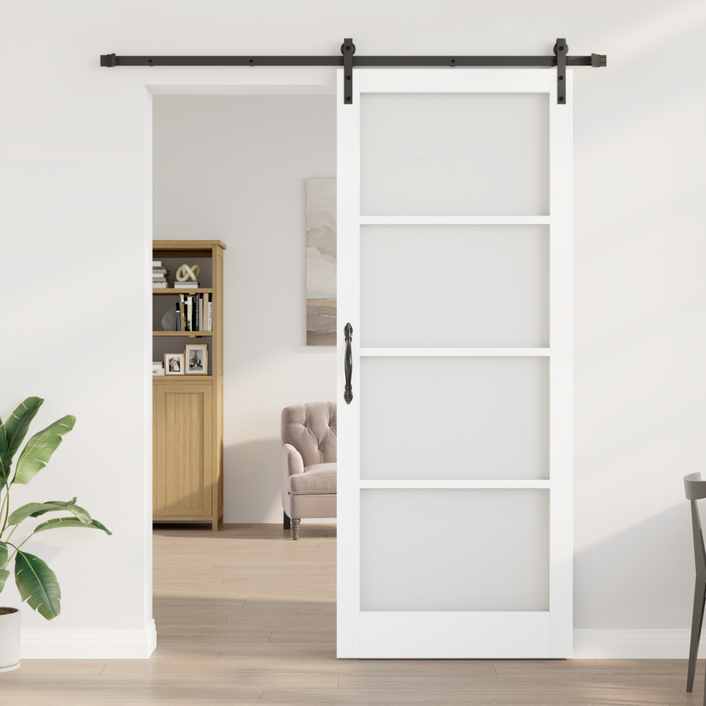 Produktbild för Skjutdörr ORKDAL Vit och svart 93 x 232 cm