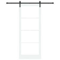 Produktbild för Skjutdörr ORKDAL Vit och svart 93 x 232 cm