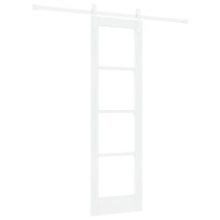 Produktbild för Skjutdörr ORKDAL Vit 61 x 198,5 cm Massivt tallträ och glas