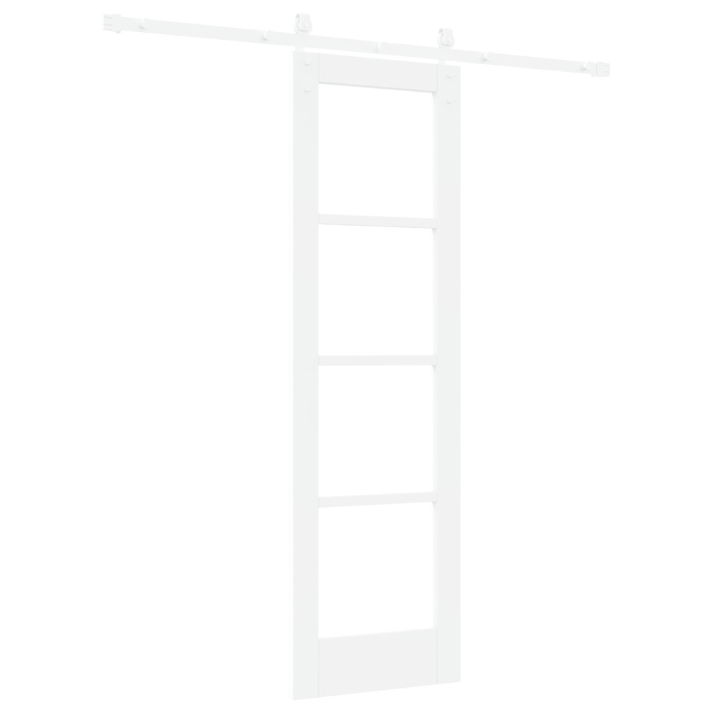 Produktbild för Skjutdörr ORKDAL Vit 61 x 198,5 cm Massivt tallträ och glas