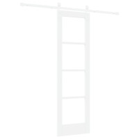 Produktbild för Skjutdörr ORKDAL Vit 61 x 198,5 cm Massivt tallträ och glas