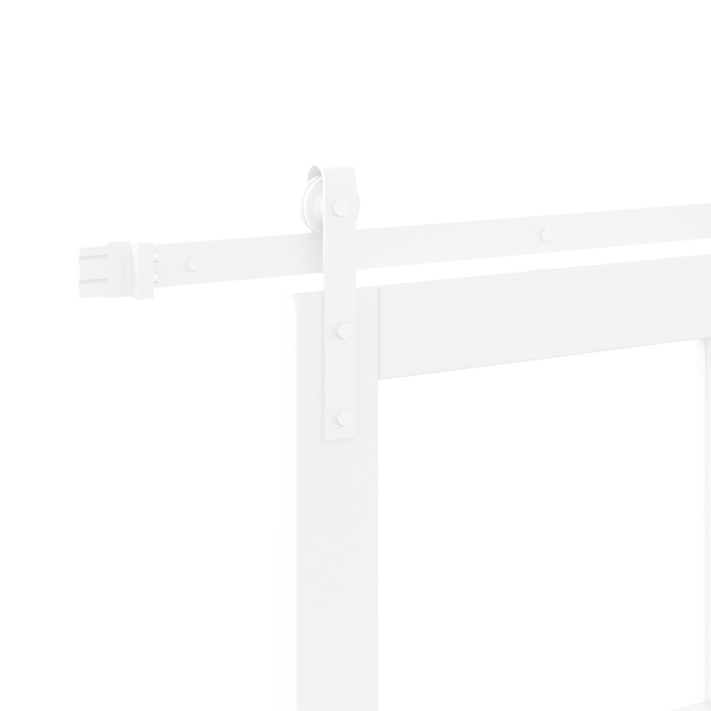 Produktbild för Skjutdörr ORKDAL Vit 83 x 202 cm Massivt tallträ och glas