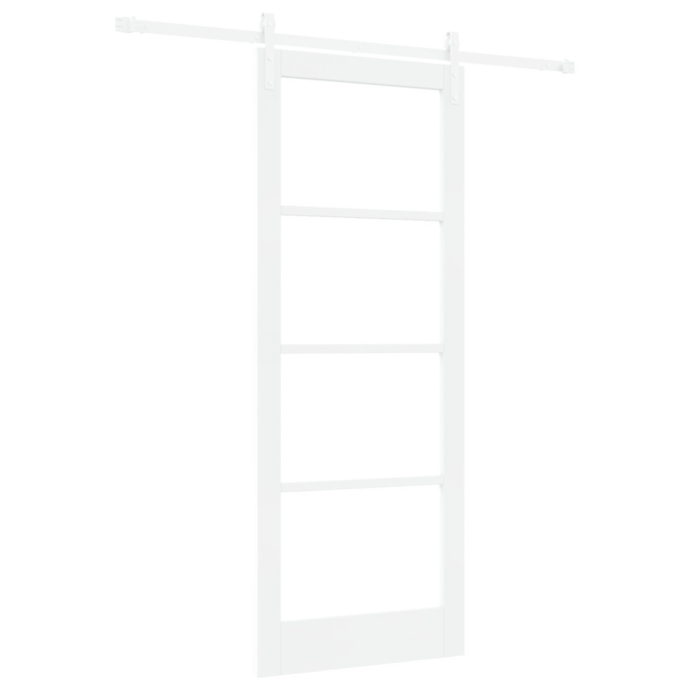 Produktbild för Skjutdörr ORKDAL Vit 83 x 211 cm Massivt tallträ och glas