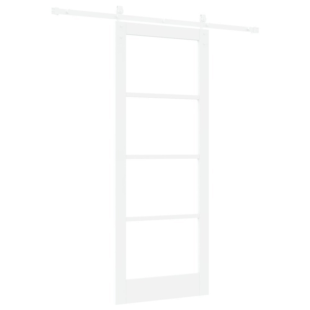 Produktbild för Skjutdörr ORKDAL Vit 83 x 211 cm Massivt tallträ och glas