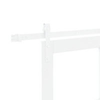 Produktbild för Skjutdörr ORKDAL Vit 93 x 211 cm Massivt tallträ och glas