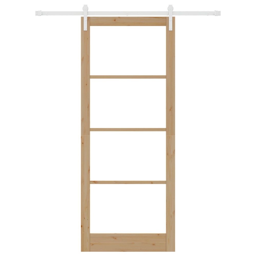 Produktbild för Skjutdörr ORKDAL Naturfärg 93 x 232 cm Massivt tallträ och glas