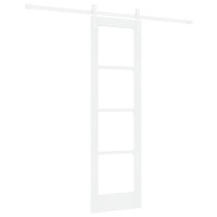 Produktbild för Skjutdörr ORKDAL Vit 61 x 198,5 cm Massivt tallträ och glas