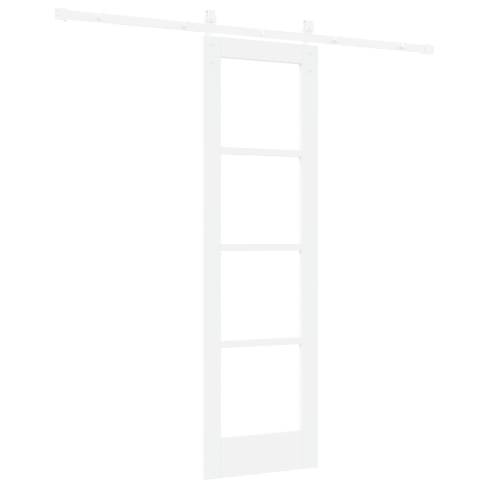 Produktbild för Skjutdörr ORKDAL Vit 61 x 198,5 cm Massivt tallträ och glas