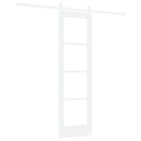 Produktbild för Skjutdörr ORKDAL Vit 61 x 198,5 cm Massivt tallträ och glas