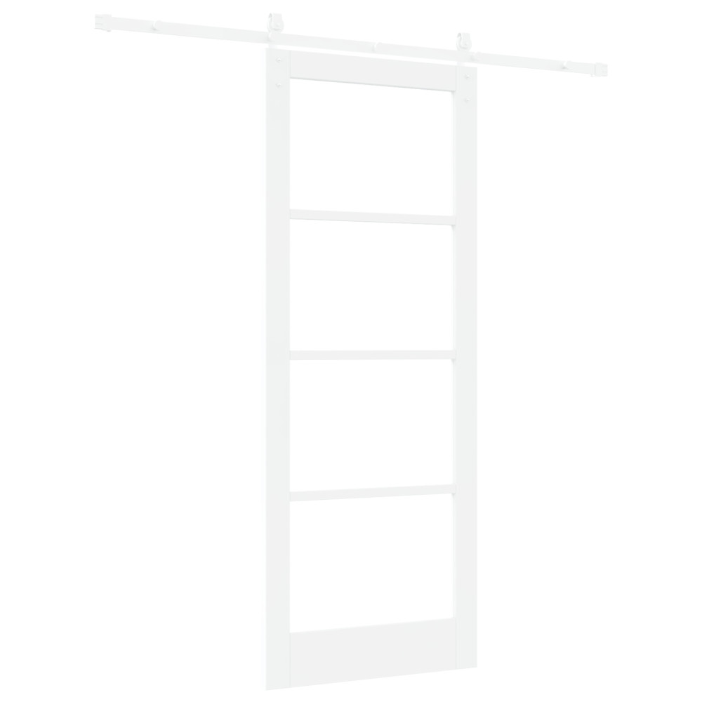 Produktbild för Skjutdörr ORKDAL Vit 83 x 211 cm Massivt tallträ och glas