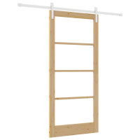 Produktbild för Skjutdörr ORKDAL Naturfärg 93 x 202 cm Massivt tallträ och glas