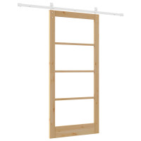 Produktbild för Skjutdörr ORKDAL Naturfärg 93 x 202 cm Massivt tallträ och glas