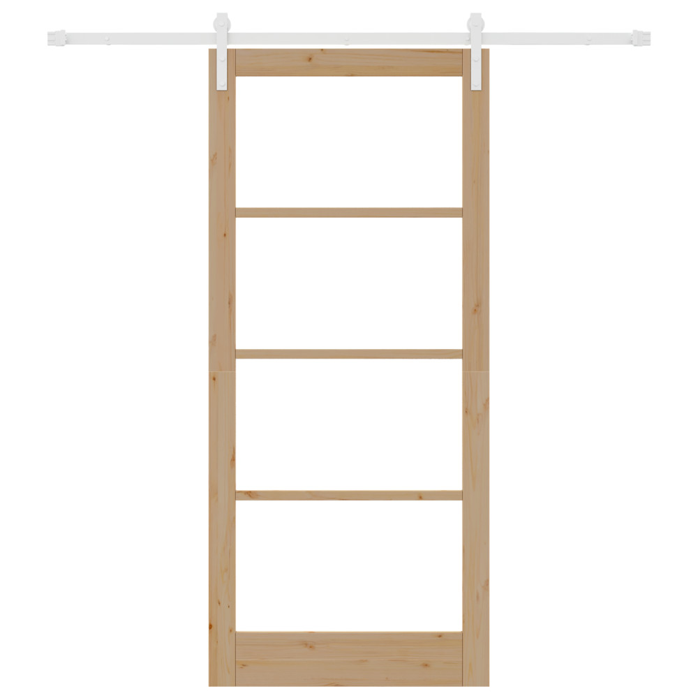 Produktbild för Skjutdörr ORKDAL Naturfärg 93 x 211 cm Massivt tallträ och glas