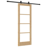 Produktbild för Skjutdörr ORKDAL Naturlig och svart 73,5 x 198,5 cm