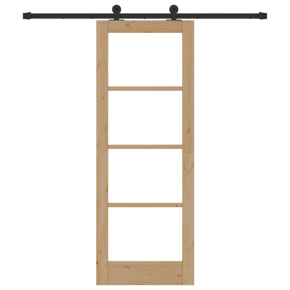 Produktbild för Skjutdörr ORKDAL Naturlig och svart 73,5 x 198,5 cm