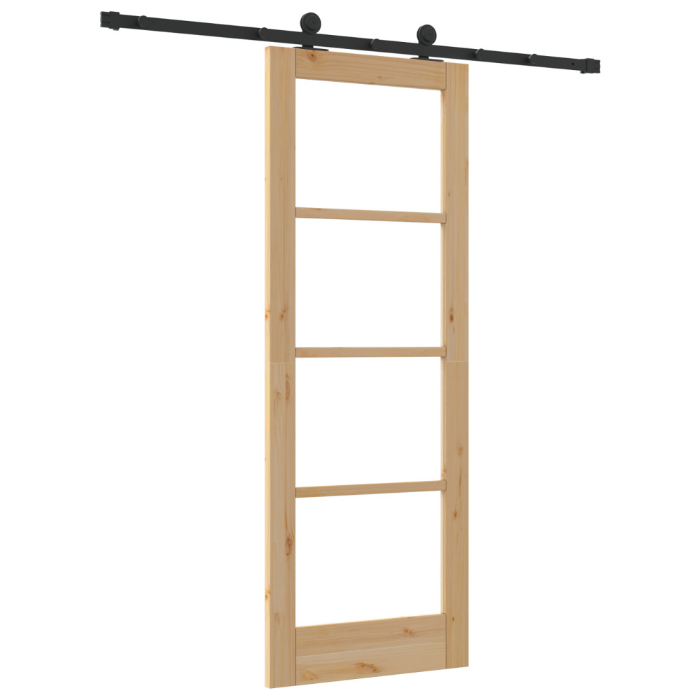Produktbild för Skjutdörr ORKDAL Naturlig och svart 73,5 x 198,5 cm