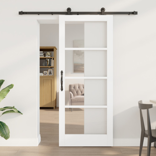 vidaXL Skjutdörr ORKDAL Vit och svart 83 x 202 cm