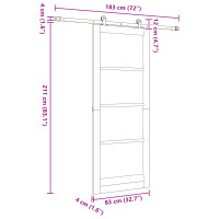 Produktbild för Skjutdörr ORKDAL Vit och svart 83 x 211 cm