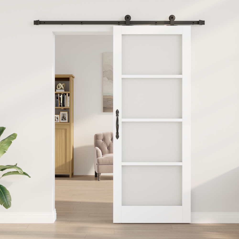 Produktbild för Skjutdörr ORKDAL Vit och svart 83 x 211 cm
