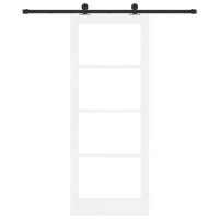 Produktbild för Skjutdörr ORKDAL Vit och svart 83 x 211 cm