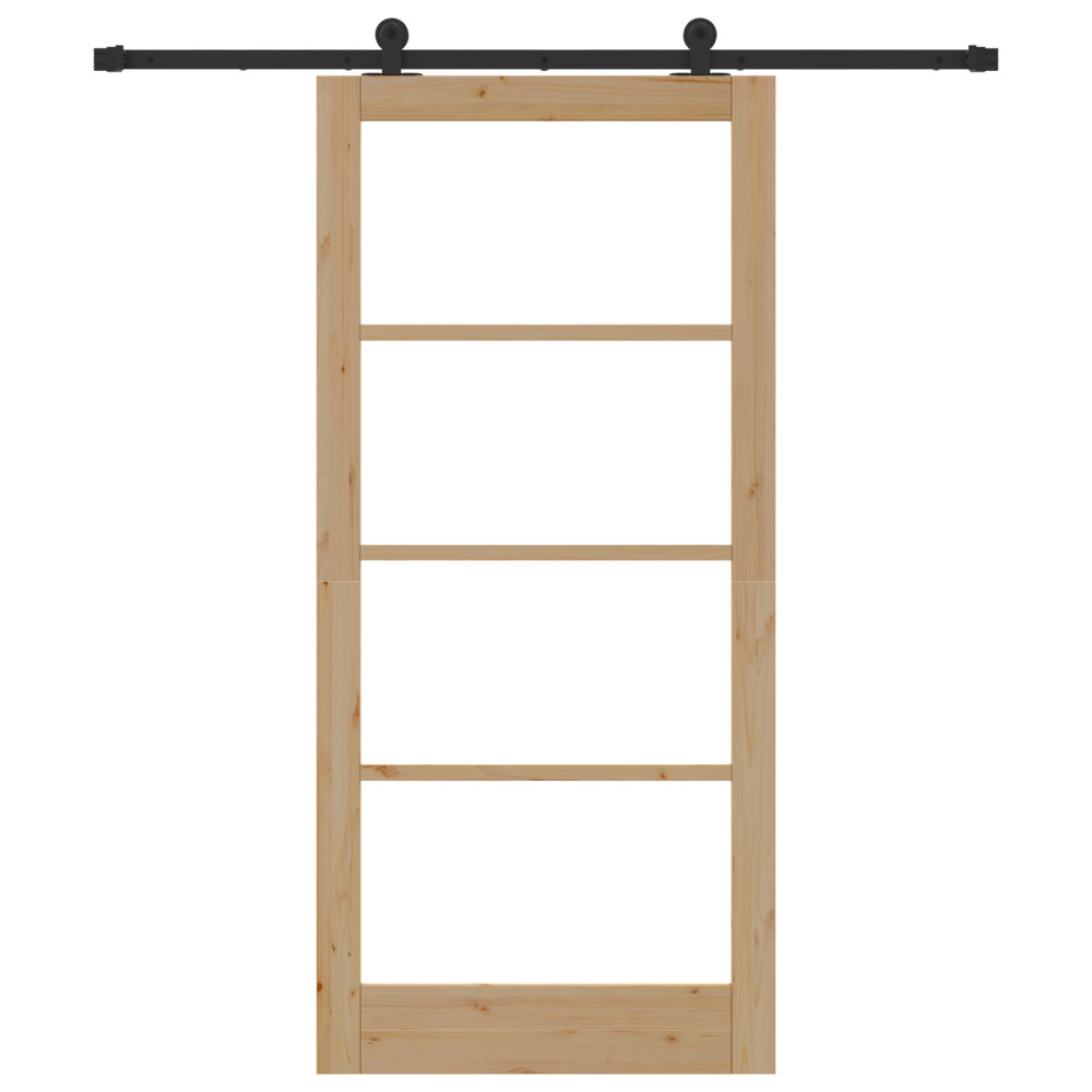 Produktbild för Skjutdörr ORKDAL Naturlig och svart 93 x 202 cm