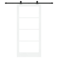 Produktbild för Skjutdörr ORKDAL Vit och svart 93 x 202 cm