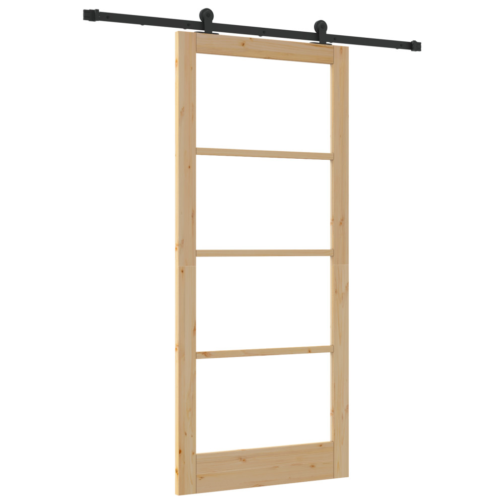 Produktbild för Skjutdörr ORKDAL Naturlig och svart 93 x 211 cm