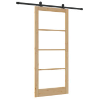 Produktbild för Skjutdörr ORKDAL Naturlig och svart 93 x 211 cm