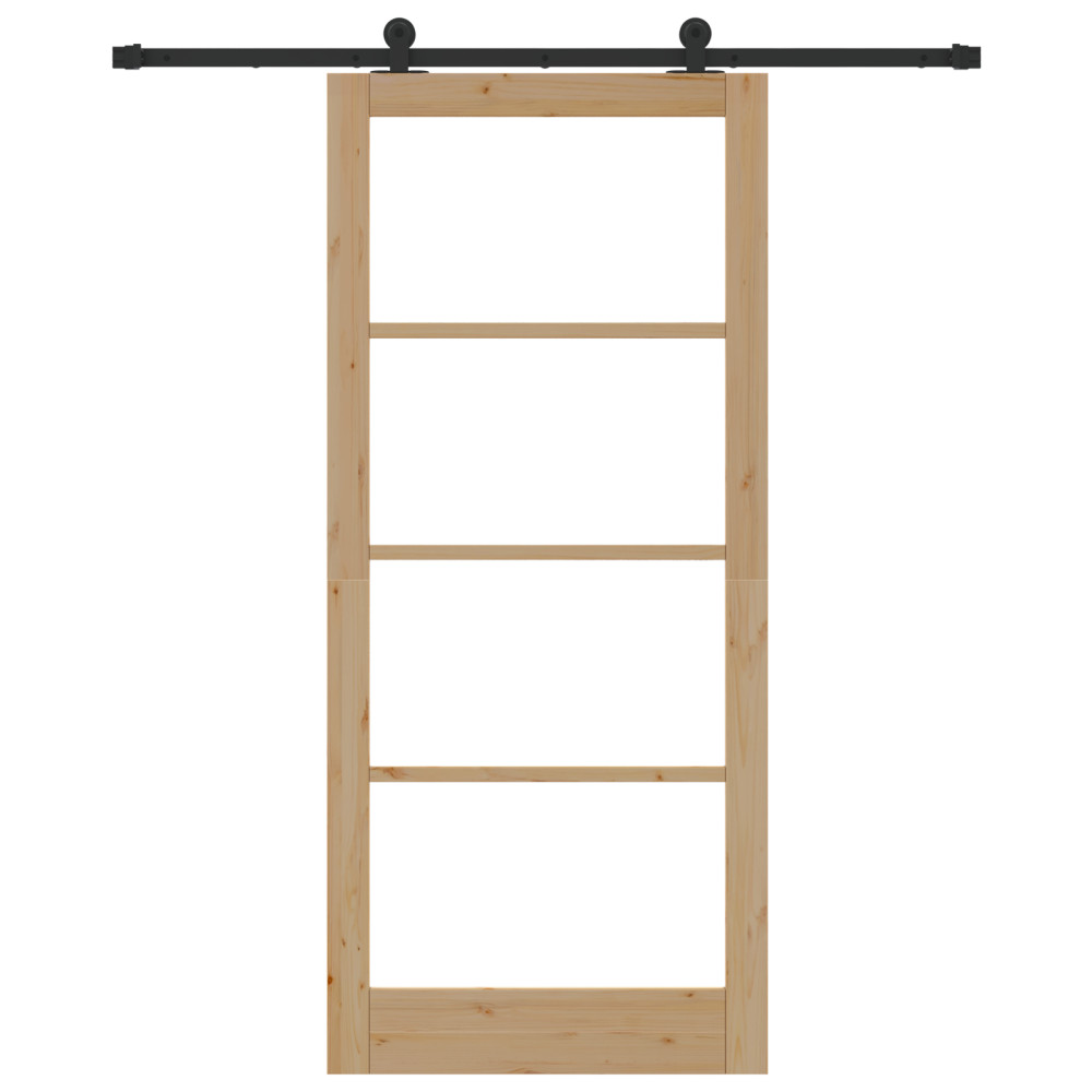 Produktbild för Skjutdörr ORKDAL Naturlig och svart 93 x 211 cm