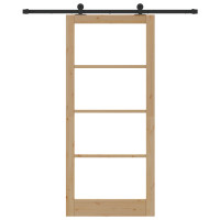 Produktbild för Skjutdörr ORKDAL Naturlig och svart 93 x 211 cm