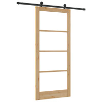 Produktbild för Skjutdörr ORKDAL Naturlig och svart 93 x 211 cm