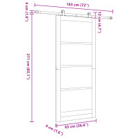 Produktbild för Skjutdörr ORKDAL Vit och svart 93 x 211 cm