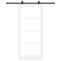 Produktbild för Skjutdörr ORKDAL Vit och svart 93 x 211 cm