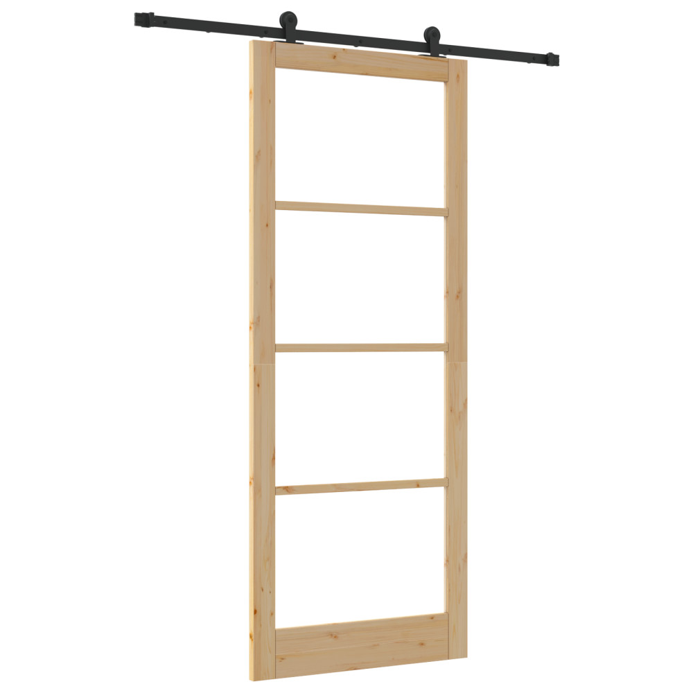 Produktbild för Skjutdörr ORKDAL Naturlig och svart 93 x 232 cm