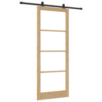 Produktbild för Skjutdörr ORKDAL Naturlig och svart 93 x 232 cm