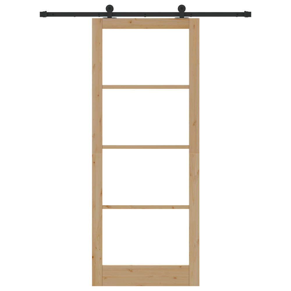 Produktbild för Skjutdörr ORKDAL Naturlig och svart 93 x 232 cm