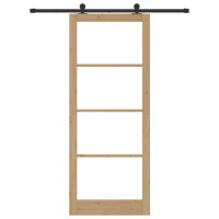Produktbild för Skjutdörr ORKDAL Naturlig och svart 93 x 232 cm