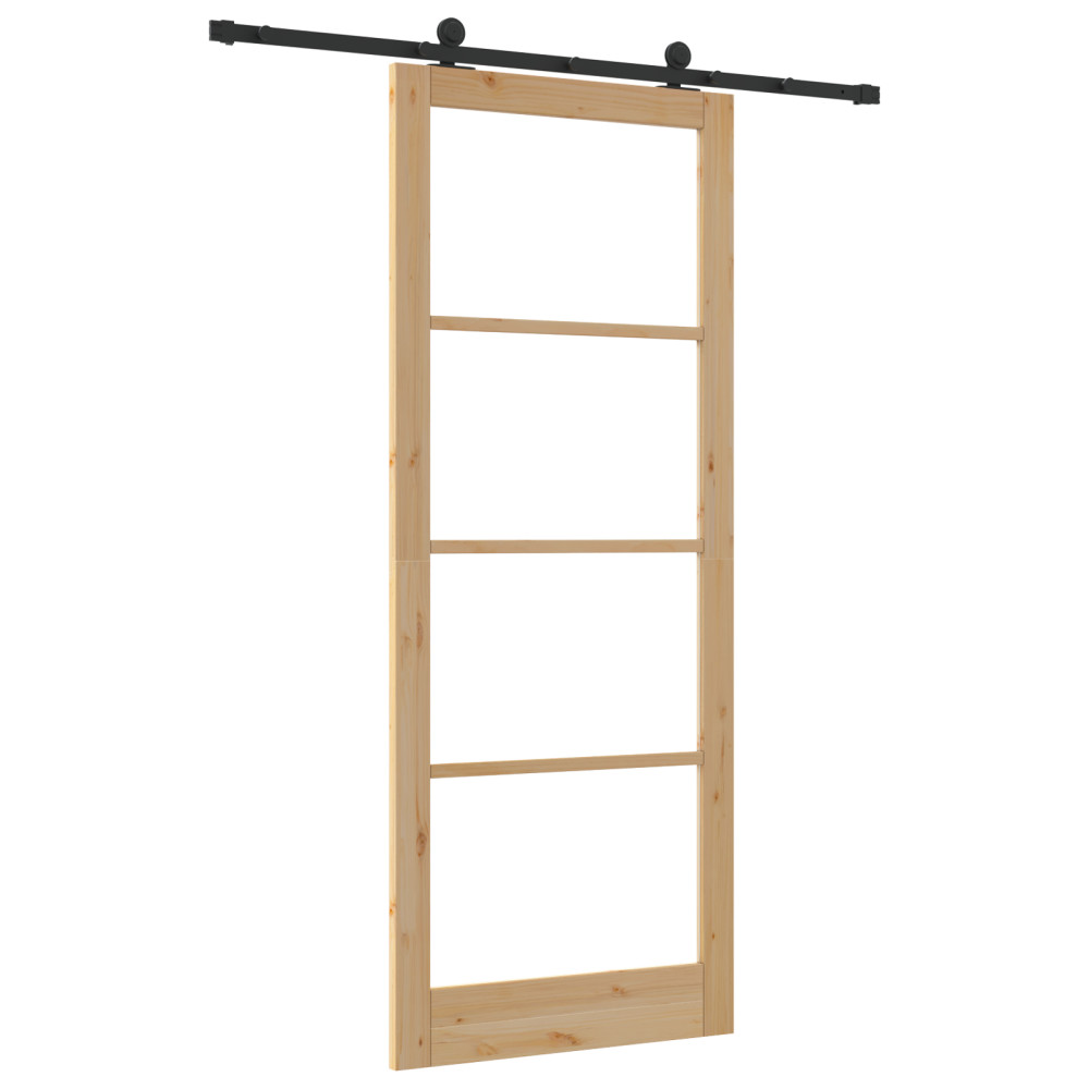 Produktbild för Skjutdörr ORKDAL Naturlig och svart 93 x 232 cm