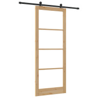 Produktbild för Skjutdörr ORKDAL Naturlig och svart 93 x 232 cm