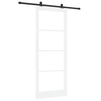 Produktbild för Skjutdörr ORKDAL Vit och svart 93 x 232 cm