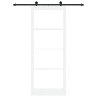 Produktbild för Skjutdörr ORKDAL Vit och svart 93 x 232 cm