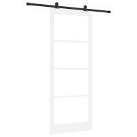 Produktbild för Skjutdörr ORKDAL Vit och svart 93 x 232 cm