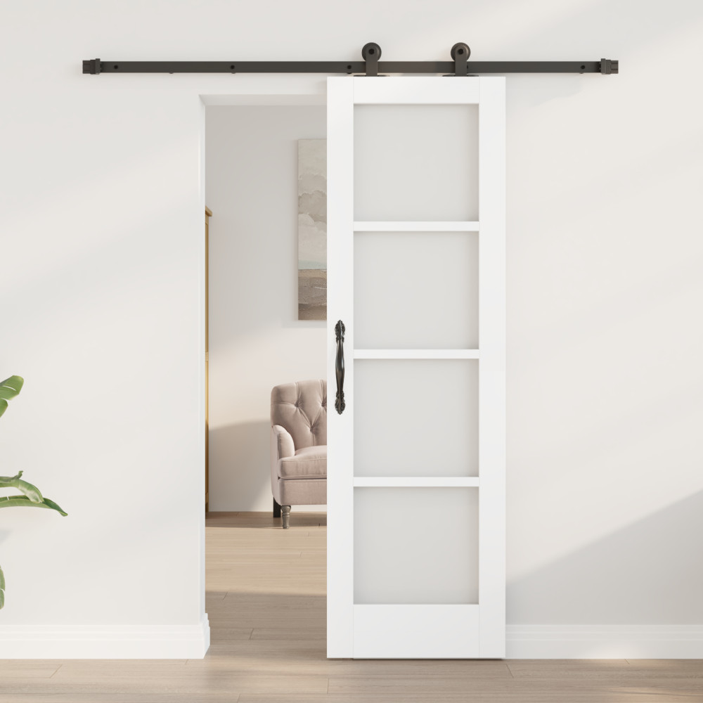 Produktbild för Skjutdörr ORKDAL Vit och svart 61 x 198,5 cm