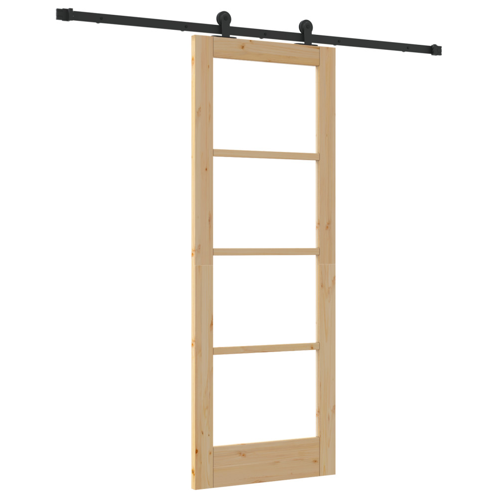 Produktbild för Skjutdörr ORKDAL Naturlig och svart 73,5 x 198,5 cm